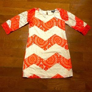 White and orange junior girls dress